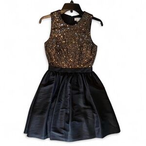 Calvin Klein Sparkling Gold and Black Formal Dress